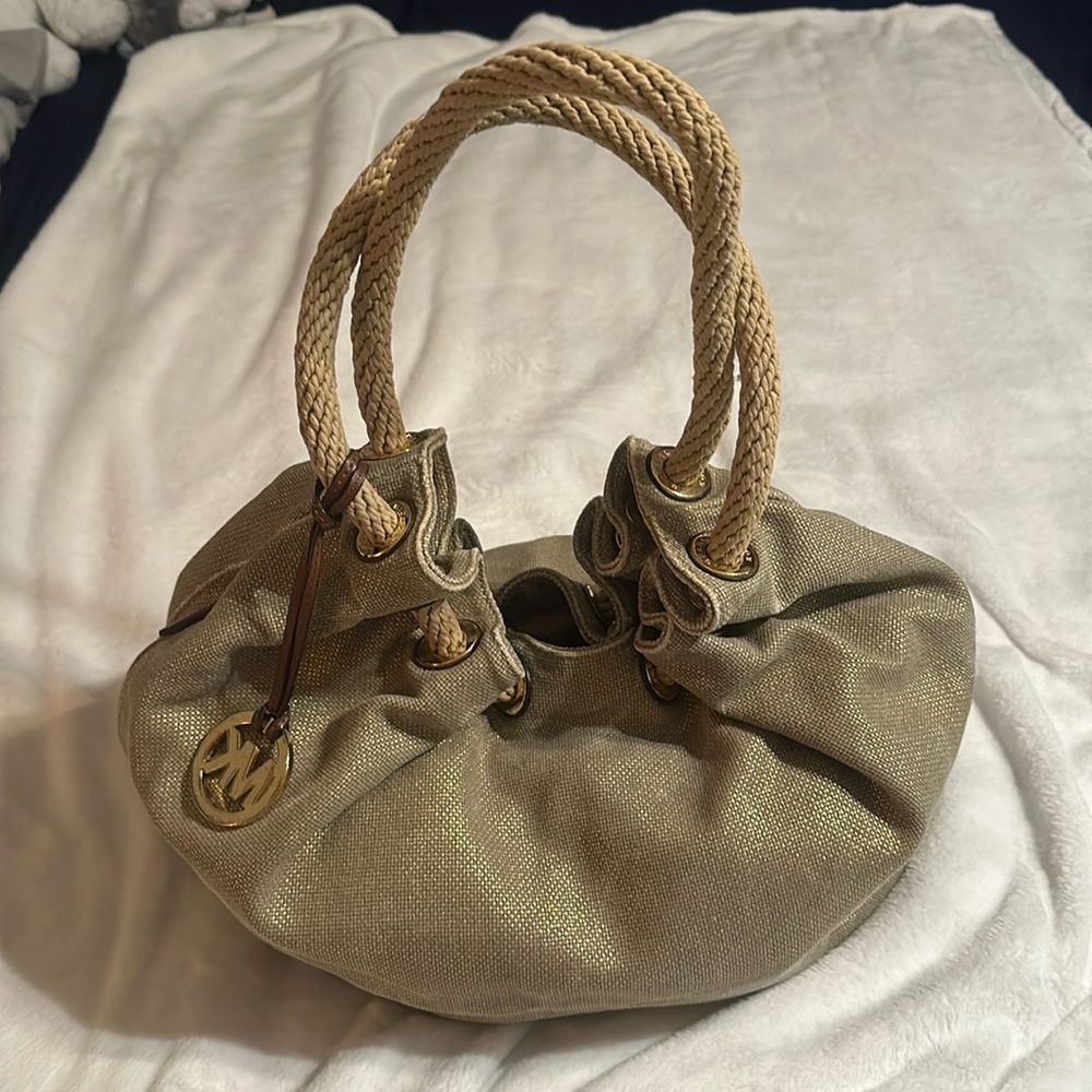 Michael Kors gold/tan color hobo style bag
